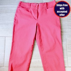 Talbots Salmon Pink Button Detail Stretch Crop